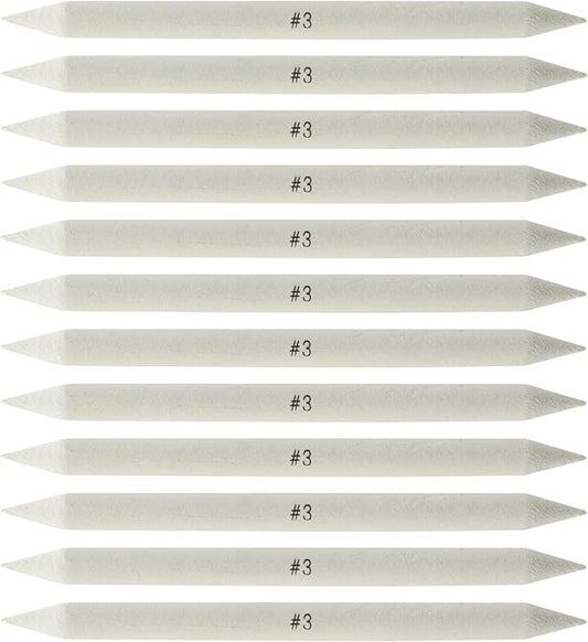 Creative Mark Art Set: Charcoal Pencils Solid Double-Ended Blending Stumps for Adults [Size # 3-12 Count], Perfect for Drawing, Pastels, and Art Design