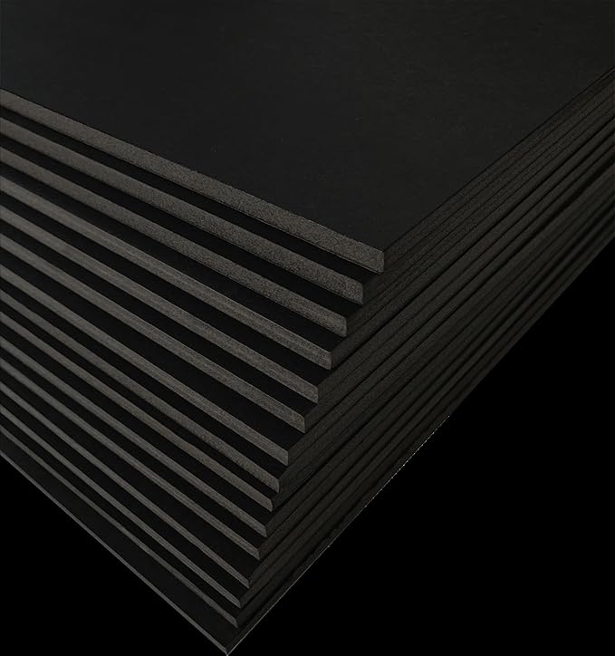 Black Foam Board 20 x 30 x 1/8" (3mm) Inch, 15 Pack Acid-Free Foam Core Poster Board Sheets for Art, Crafts, Presentation, Vision Board, Signboard, and Party Decorations