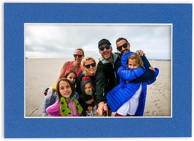 5x7 Mat for 8.5x11 Frame - Precut Mat Board Acid-Free Show Kit with Backing Board, and Clear Bags Royal Blue 5x7 Photo Matte Made to Fit a 8.5x11 Picture Frame Matboard for Framing, Pack of 1 Mat