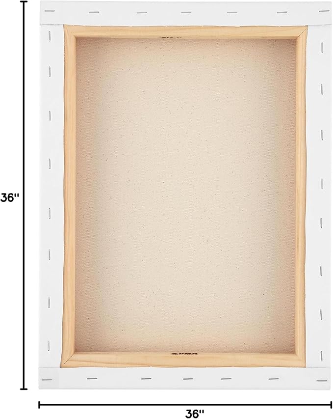 SoHo Urban Artist, 36x48 Heavyweight Stretched Cotton Canvas for Painting - 1.5" Deep- 3 Pack, Triple Primed, 100% Cotton Canvas, Archival, Universal Primed for Oil, Acrylic, Alkyd, Mixed Media