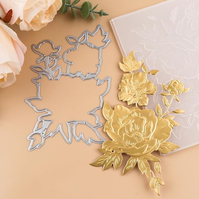 BAOFALI 3D Embossing Folder and Metal Die Set for Card Making,Embossing Template Paper Card Embossing Stencil for DIY Scrapbooking Photo Album Card Paper Craft Decoration 6.3" L x 4.5" W.(16x11.5cm)