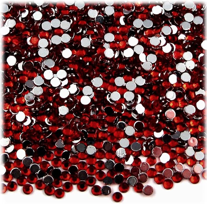 The Crafts Outlet 1,440pc Rhinestones Round 3mm (10ss) Flatback Devil Red Wine