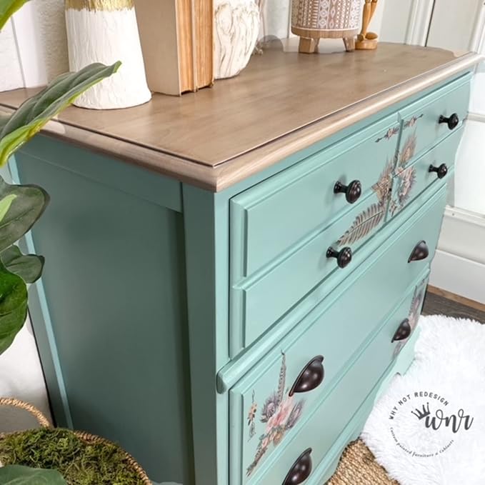 Dixie Belle Paint Company Chalk Finish Furniture Paint - Sea Glass (32oz) - Matte Pastel Blue/Green Chic Chalk Mineral DIY Furniture Paint