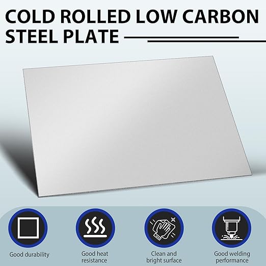 4 Pcs 16 x 12 Inch Mild Steel Sheet Cold Rolled 16 Gauge Metal Plate Weldable Metal Sheets for Professional Industrial DIY Use, Clean Surface Easy to Weld