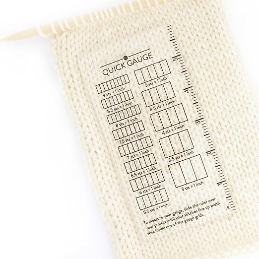 Quick Gauge Ruler, Gauge Ruler for Knitting and Crochet, Scarf Keychain Knitting No Counting Needed, Slide Sewing Rulers and Guides for Fabric Stitch Measuring Crochet Tool(3pcs)