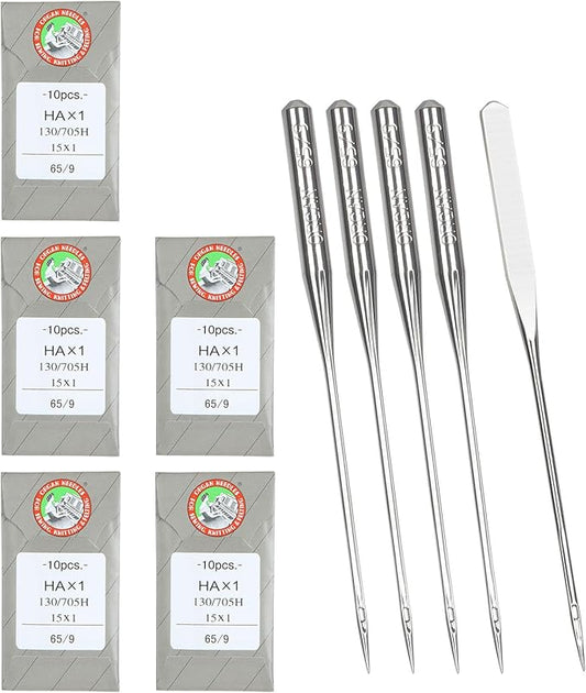 50PCS Embroidery Sewing Needles for Brother Machine Needles Size 65/9 130/705H HAx1 Sewing Needles Machine for Brother Sewing Machine