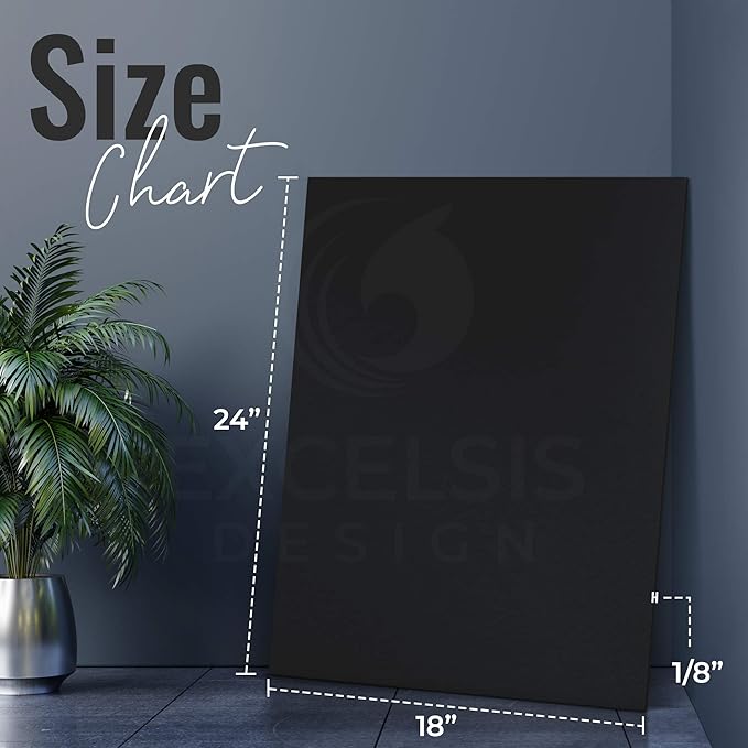 Black Foam Board 18 x 24 x 1/8" (3mm) Inch, 15 Pack Acid-Free Foam Core Poster Board Sheets for Art, Crafts, Presentation, Vision Board, Signboard, and Party Decorations