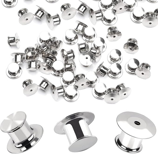 DECYOOL 75 Pieces Metal Pin Backs Locking Pin Keepers Locking Clasp