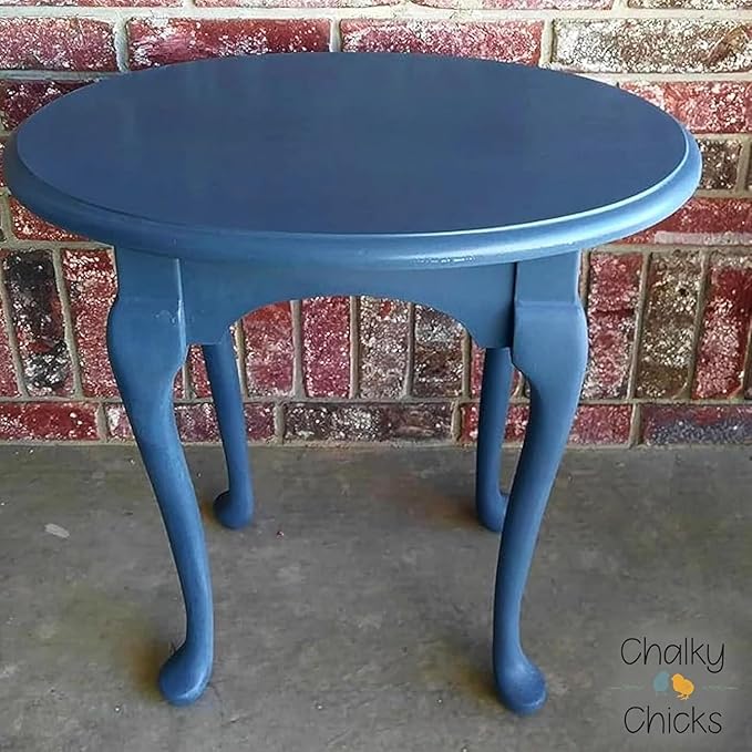 Chalky Chicks All-in-One Chalk Paint for Furniture or Cabinet - 8 Fl Oz - Matte Finish Blue Steel (Blue Gray) for Metal, Wood Furniture Paint - No Sanding All-in-One for Home Decor & Crafts, USA Made