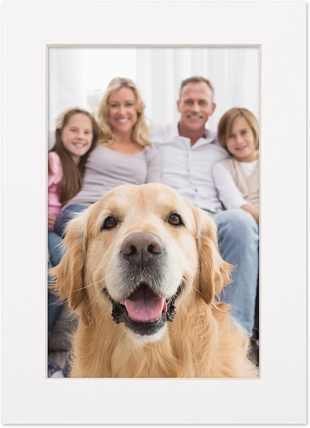 5.5x8.5 Mat for 8.5x11 Frame - Precut Mat Board Acid-Free White 5.5x8.5 Photo Matte For a 8.5x11 Picture Frame, Premium Matboard for Family Photos, Show Kits, Art, Picture Framing, Pack of 1 Mat
