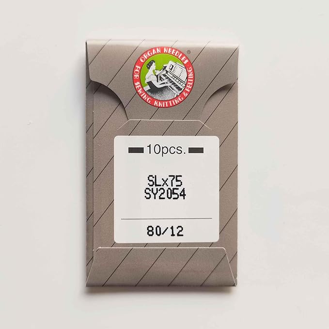 HONEYSEW 10PCS SLX75 SY2054 Organ Serger Overlock Sewing Machine Needle for Singer 14U Sharp (SY2054 80/12)
