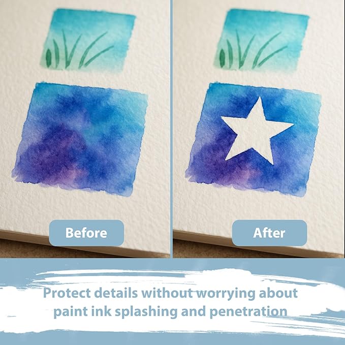 White Masking Fluid for Watercolor Painting 30ml, Resistant Ink and Pouring Paint, Watercolor Masking Fluid Keeps Areas Colorless and Edges Sharp