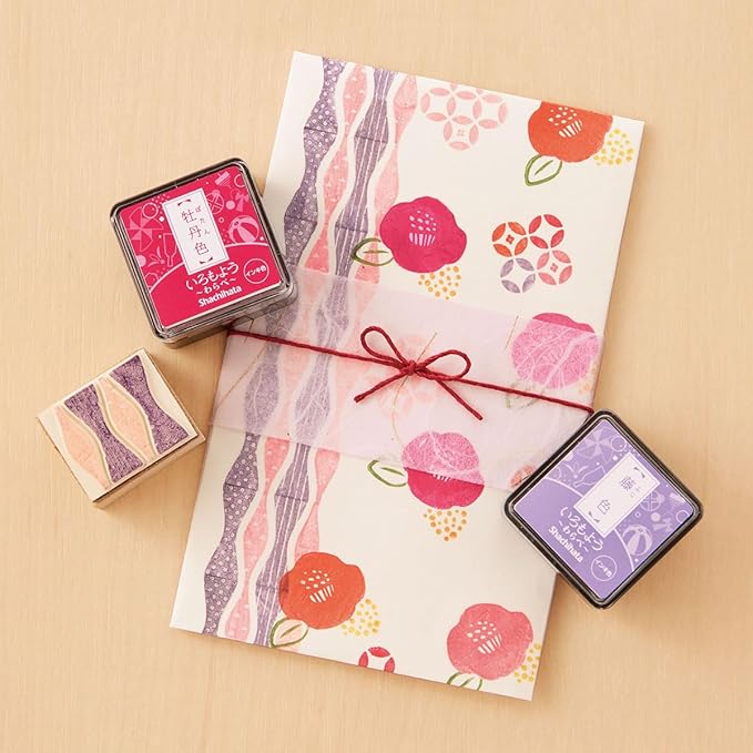 IROMOYO WARABE Stamp PAD, Small Traditional Japanese Ink Colour, Oil-Based Ink pad - Yellow Green