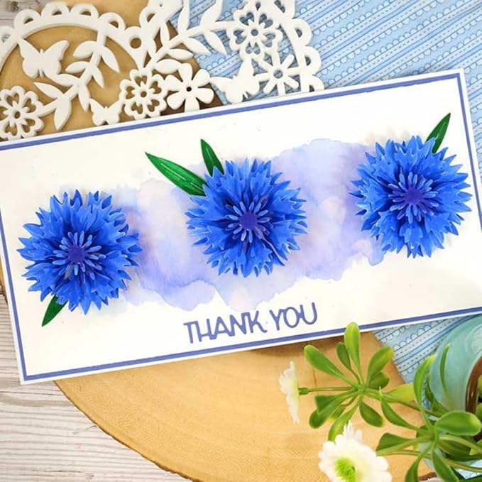 Cutting Dies for Card Making, Metal Scrapbooking Die-Cuts, DIY Bckground Frame Crafts Embossing Stencil, Paper Template Mold/Photo Album Arts Tool (Cornflower-9.8x7cm)