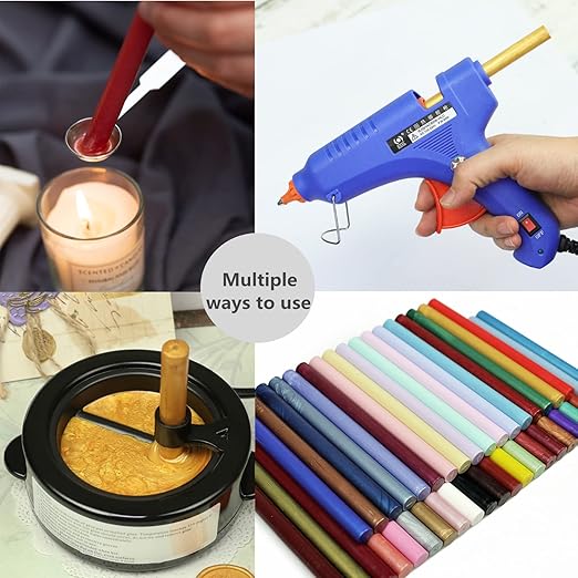 Pearl White Wax Sealing Sticks, ONWINPOR 10pcs Glue Gun Wax Seal Sticks for Waxseal Stamp, Easy Melting Waxsealsticks for 0.43'' Glue Gun (Pearl White)