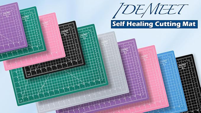Density-upgraded 18"x12" Self Healing Cutting Mat, Idemeet Rotary Sewing Mat for Crafts, 5-Ply Blade Table Protector Cut Board for Fabric Leather Cutting Quilting Modeling Hobby Project, A3, Gray