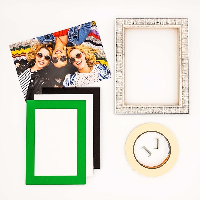 5x7 Mat for 8.5x11 Frame - Precut Mat Board Acid-Free Bright Green 5x7 Photo Matte For a 8.5x11 Picture Frame, Premium Matboard for Family Photos, Show Kits, Art, Picture Framing, Pack of 25 Mats