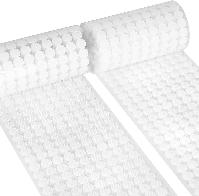 1008 Pairs Self Adhesive Dots, 0.39 Inch / 10mm Diameter Hook and Loop Dots Tape, Sticky Round Nylon Dot for Arts and Crafts, Classroom, Office, Home