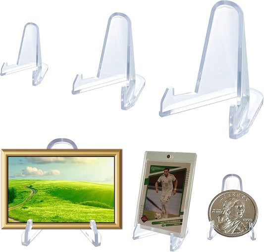36 Packs(3 SIzes) Acrylic Easel Stands Display Stands/Plate Stands Coin Display Easel Holder for Air-Tite Coins Pocket Watches Capsules Challenge Medals Casino Chips , Photo Display,Baseball Sports