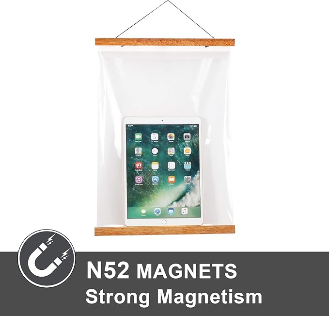 WITCOLOR Magnetic Poster Hanger Frame, Teak Magnet Poster Frame 18x24 18x12 18x18 for Posters,Paintings, Photos, Maps, Scrolls, Picture, Canvas Works and Art Prints(18")