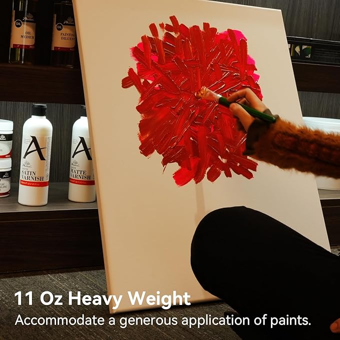 PHOENIX 20x20 Inch 2 Pack Artist Canvas - Large Square Stretched Canvases for Painting - 3/4 Inch Profile, 100% Cotton 11 Oz. Gesso Primed White Blank Professional Canvas Oil & Acrylic Paints