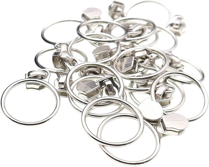 Leekayer #5 Silver Metallic Nylon Coil Zippers by The Yard Bulk 10 Yards Gray Zipper Tape with 25pcs Silver Ring Pull Zipper Sliders for DIY Sewing Tailor Craft Bag(Gray)