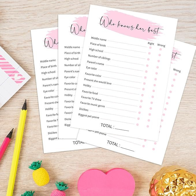 Who Knows The Birthday, Birthday Party Games, Birthday Party Activity Favor, Set of 20 Games Cards, Birthday Supplies, Activity, Decorations -B03