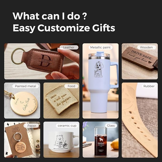 LONGER Ray5 mini 2.5W Laser Engraver with 70 Pcs DIY Material Package, 12000mm/min High-Speed Cutter for Wood, Metal, Acrylic, Leather, DIY CNC, 130x140mm Engraving Area, WiFi, Emergency Stop Safety