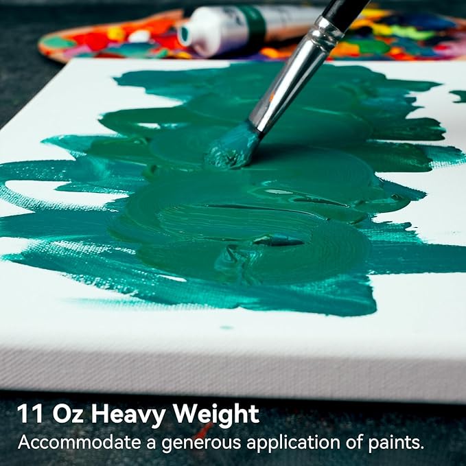 PHOENIX 10x30 Inch 3 Pack Artist Canvas - Large Skinny Stretched Canvases for Painting - 3/4 Inch Profile, 100% Cotton 11 Oz. Gesso Primed White Blank Professional Canvas Oil & Acrylic Paints