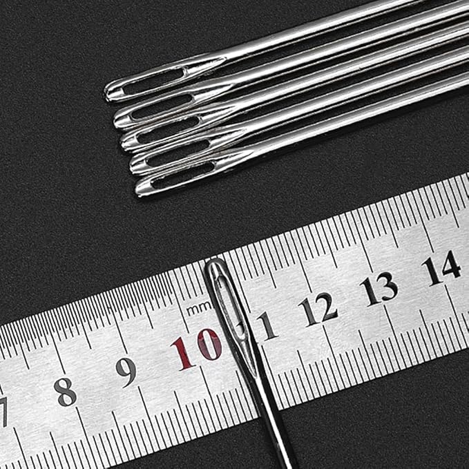 6" Professional Upholstery Needle 15cm length 3mm thickness, Big Eye Hand Sewing Needles for Stitching and Crafting Projects