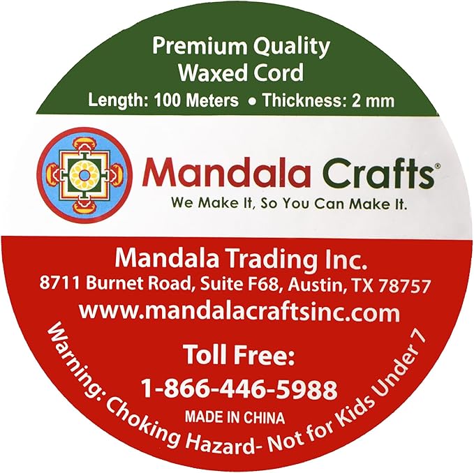 Mandala Crafts 2mm 109 Yards Dark Goldenrod Cotton Waxed Cord for Jewelry Making Bracelet Cord Waxed String - Beading String Thread Jewelry Cords for Necklaces String