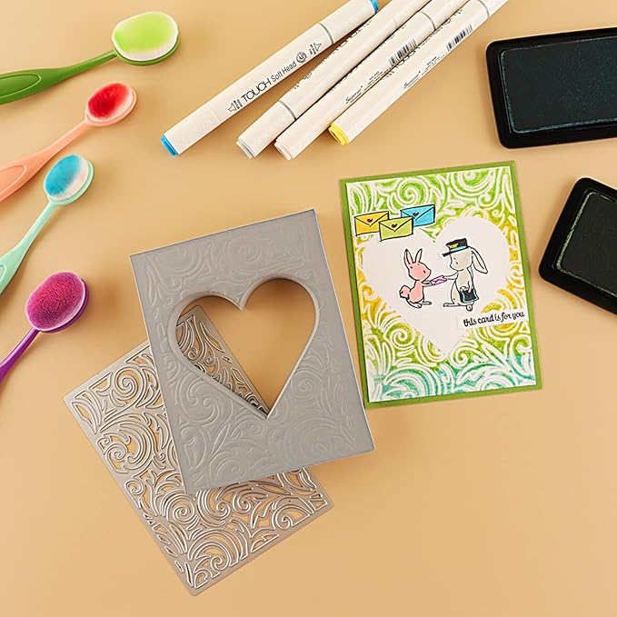 BAOFALI 4 Pcs Heart Cut Stamping Foam Grey Moldable Foam Stamps Plastic Dry Foam Stamp Pad Cut and Dry Foam Stamping Foam Block for Sculpture, Modeling, DIY Arts and Handicrafts Projects