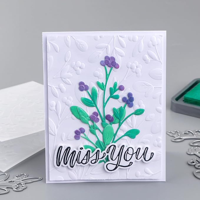 3D Embossing Folder and Metal Die Set for Card Making,Texture Fades Flower Background Embossing Template Paper Card Embossing Stencil for DIY Scrapbooking Photo Album Card Paper Craft Decoration