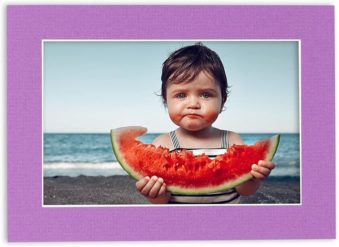 Poster Palooza 8.5x11 Mat Bevel Cut for 7x9 Photos - Acid Free Dark Purple Precut Matboard - For Pictures, Photos, Framing - 4-ply Thickness