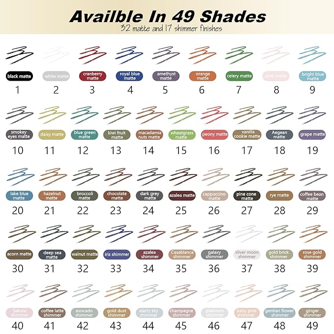 Smudge Proof Eyeliner, Waterproof Retractable Eye liner with Brush, Matte and Shimmer Eyeliner Pencil, Creamy Texture, Long lasting & Smooth(37 Sliver Moon Shimmer)