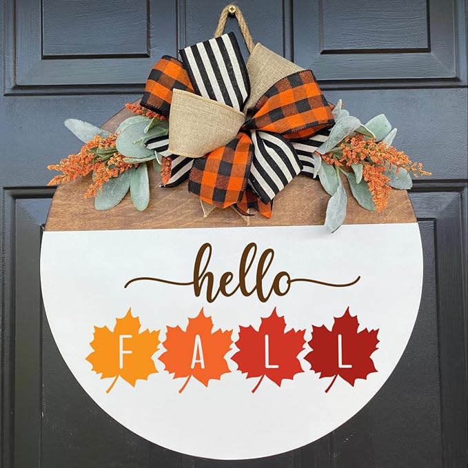 Fall Stencils for Painting on Wood Pumpkin Thanksgiving Stencil Reusable Hello Fall Stencils for Door Mats Porch Hanger Wood Sign Decor