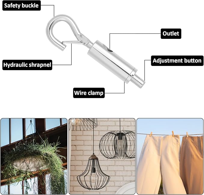 Picture Hanging Wire Adjustable Wire for Hanging Heavy Mirror 5m x 2mm Mirror Frame Hangings Kit with D Ring 4 Expansion Screws 4 Pcs Screws Self Tapping Eye Heavy Duty Stainless Steel Rope for Lamps