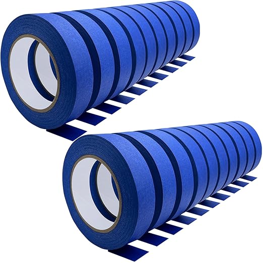 Blue Painters Tape, 20 Rolls Premium Masking Master Tape Painter Tape, Craft Adhesive Paint tape for Walls Painting, DIY Crafts Arts, Scrapbooking, Decoration, 1202yds=20*0.94in*60.1yds, Easy Removal