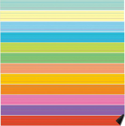 Faccito 12 Pieces Large Magnetic Sentence Strips 3 x 36 inch Dry Erase Sentence Strips Jumbo Multicolor Magnetic Handwriting Paper with Lines for Teacher Whiteboard Classroom School Supplies