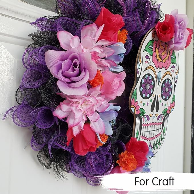 TONIFUL 2 Rolls 10 Inch Purple Decorative Mesh Ribbbon Rolls, Fabric Mesh for Mesh Wreath Supplies, Front Door Wreath Crafts Tree Decor Christmas NewYears Halloween Decoration (10 yds/roll)