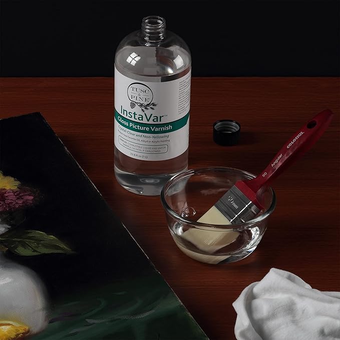 Tusc & Pine InstaVar™ Gloss Picture Varnish - Archival Quality Varnish for Oil, Alkyd, and Acrylic Artists - 16.9oz Bottle - 2 Pack