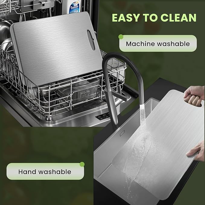 Titanium Cutting Board, 2025 New Upgrade 100% Pure Titanium Cutting Boards for Kitchen, Hygiene & Durability Non Stick Chopping Board, Double sided Cutting Mat, Easy to Clean (13 * 9)