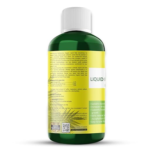 Liquid Kelp Fertilizer for Desert Rose - Plant Food for Adenium & Desert Plants - Organic Seaweed Fertilizer for Robust Growth and Blooms (8 OZ)