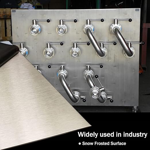 304 Stainless Steel Sheets Metal 12" x 16" x 1/64" (0.50MM) Inch 304 Stainless Steel Plates 24 Gauge Stainless Steel Shim Stock Plates Metal Sheets for Crafting, Stovetop, Snow Frosted Surface
