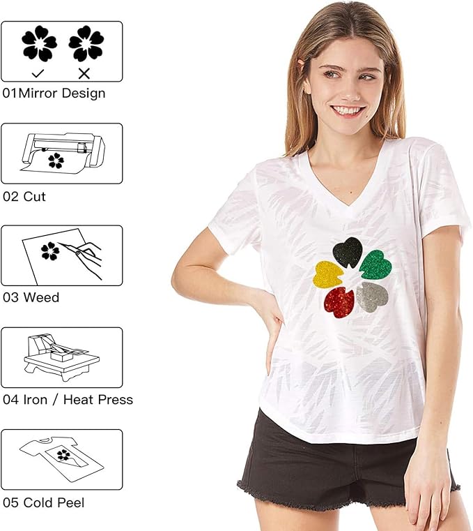 HTVRONT HTV Vinyl Roll Heat Transfer Vinyl - 12" x 8ft Maroon Iron on Vinyl Compatible with Cricut Cutting Machine - Easy to Cut & Weed for Craft Design (Maroon)