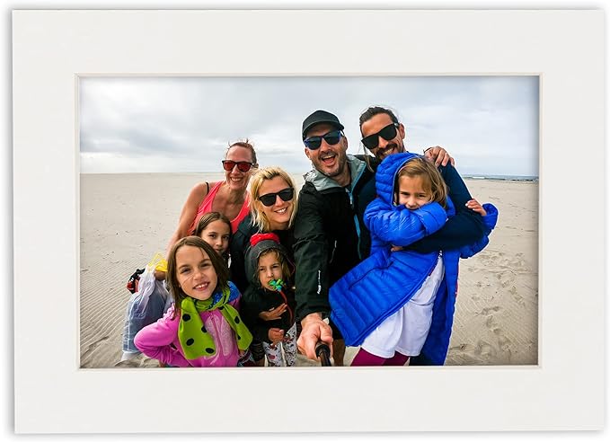 5.5x8.5 Mat for 8.5x11 Frame - Precut Mat Board Acid-Free Show Kit with Backing Board, and Clear Bags Textured White 5.5x8.5 Photo Matte For a 8.5x11 Picture Frame Matboard for Framing, Pack of 1 Mat