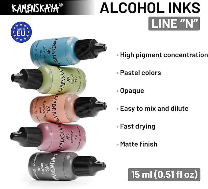 Alcohol Ink Set - 34 Color Variations - Set #29-4 Alcohol Inks x 0.51 fl oz (15 ml)