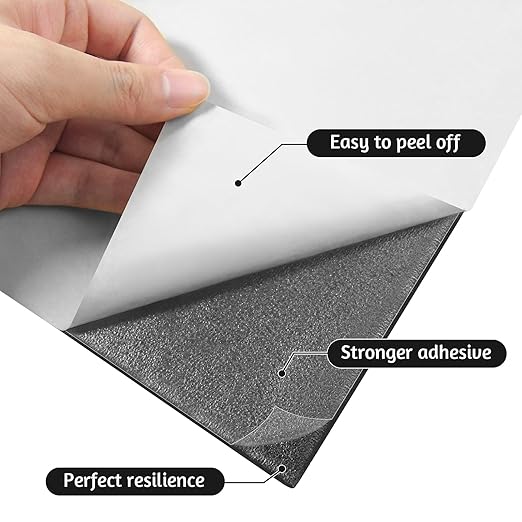 Adhesive Foam Roll Neoprene Sponge Foam Sheet Roll Closed Cell Insulation Closed Cell Foam Sheet Soundproof Foam Padding (Black, 12x59x1/2 Inches)