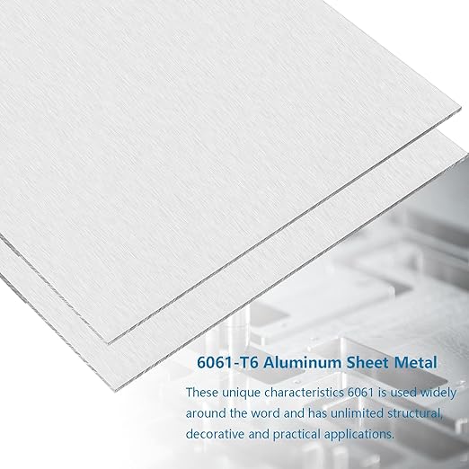 2Pack Aluminum Sheet & Plates 8 x 12 x 1/8 Inch, 6061 Heavy Duty Aluminum Sheets with Protective Film, 3MM Thick Flat Plain Panel Plate Metal Sheet Plate for Crafting Structural Framing Base Plate