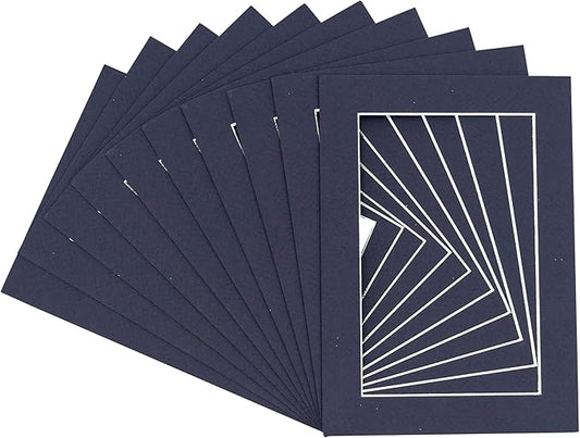 11x14 Mat for 8.5x11 Photo - Precut Navy Picture Matboard for Frames Measuring 11 x 14 Inches - Bevel Cut Matte to Display Art Measuring 8.5 x 11 Inches - Acid Free Pack of 100 MATS